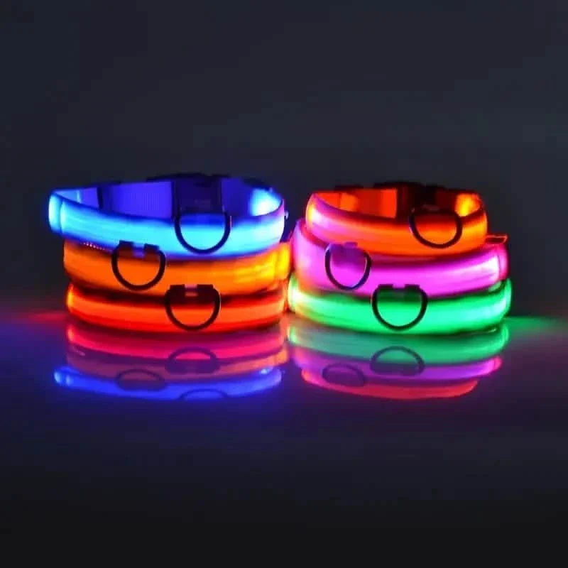 LED Dog Collars Light Adjustable Flashing Luminous Collar Night Anti-Lost