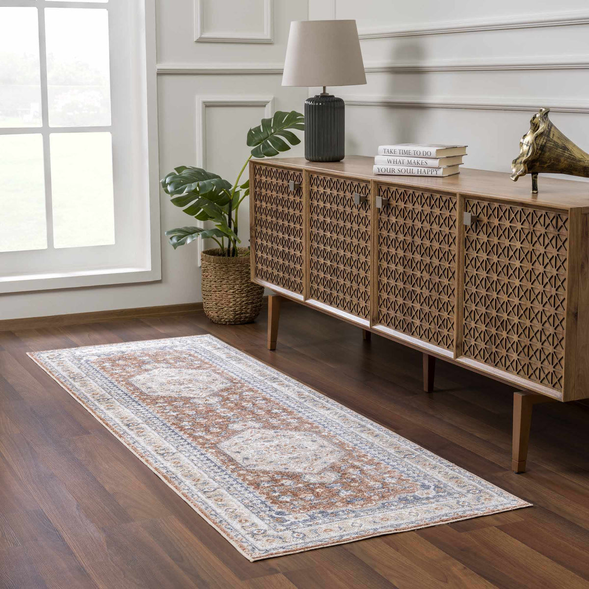 Gael Rust Boutique Washable Rug