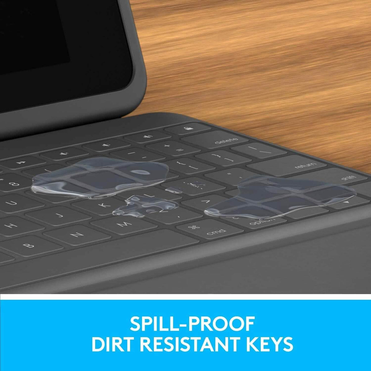 Logitech Slim Folio Bluetooth Keyboard Case for iPad (10th Generation) with Integrated Wireless Keyboard - Oxford Gray
