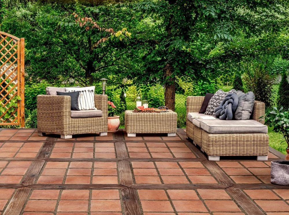 Isola 10 Dark Cotto Red Manufactured Stone Pavers 3/4" Thick F04DC - Livfloors Collection