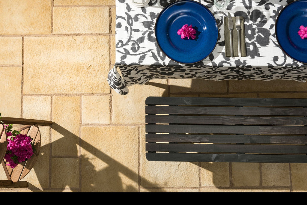 Dark Yellow Sienna Manufactured Stone Pavers Pattern F01DY - Livfloors Collection