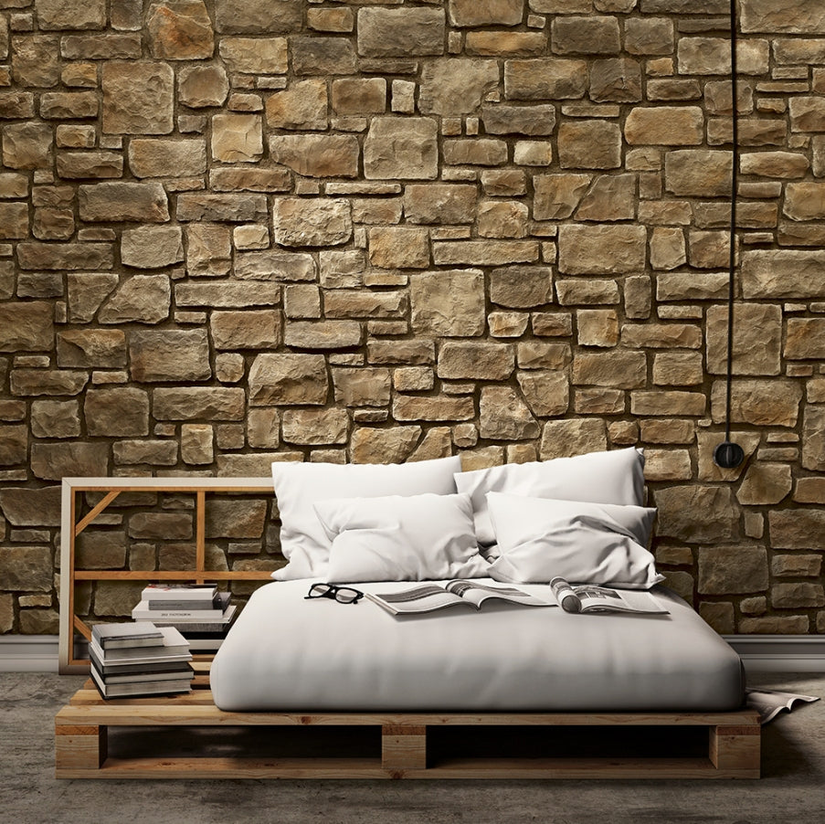 Ashlar Pattern Masso Coffee Manufactured Stone Handmade Veneer - Livfloors Collection