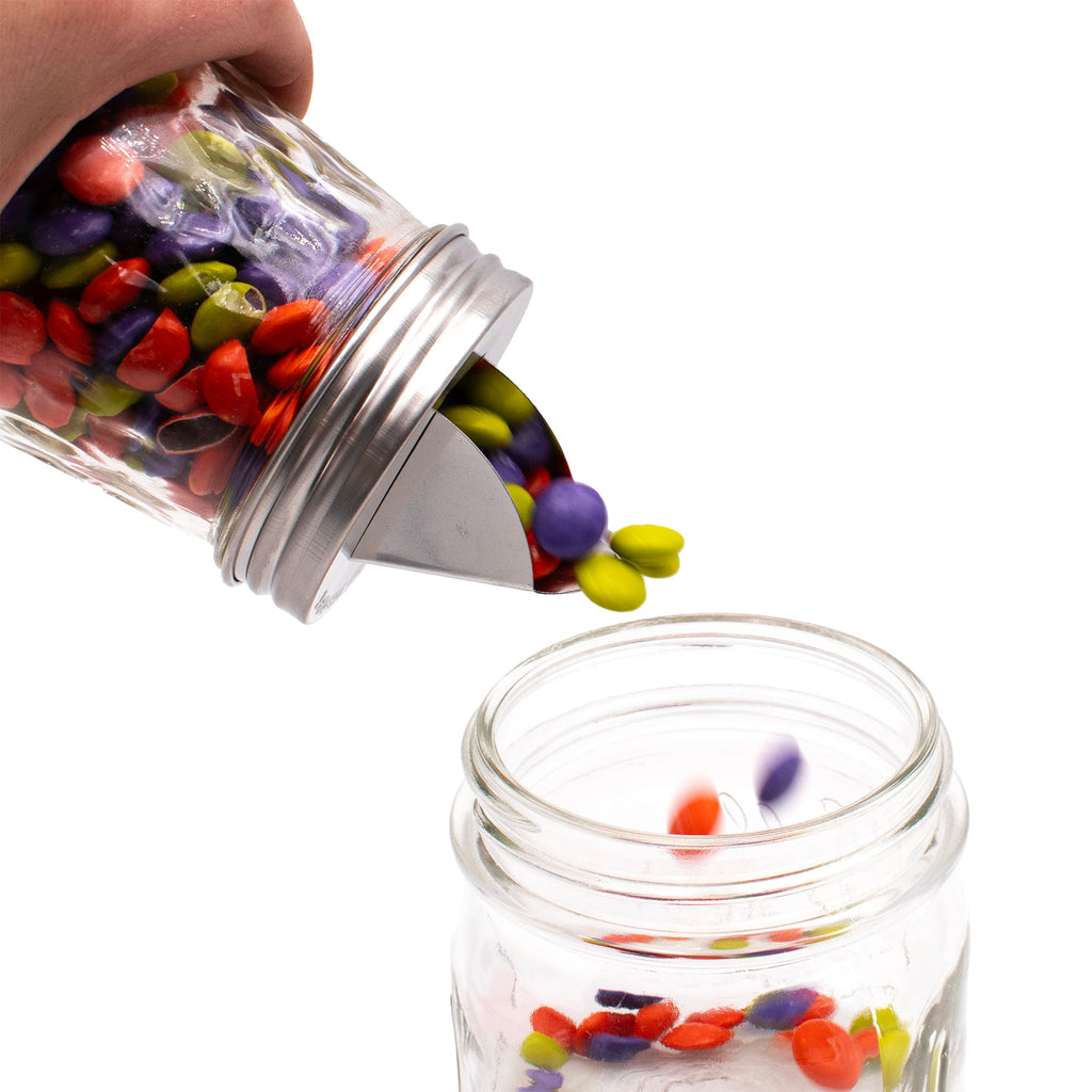 Grain Dispenser Stainless Steel Lids for Mason Jars 2 Pack