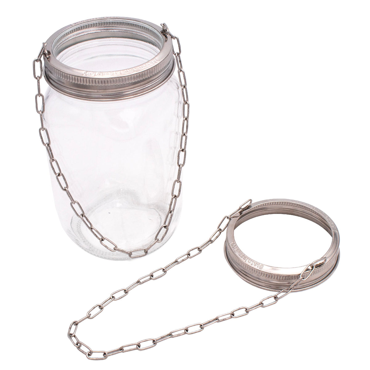Stainless Steel Band with Chain Handle for Mason Jars 6 Pack