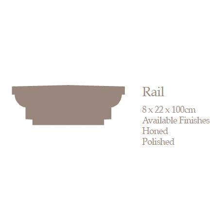 Marble Top Rail Hand-carved from Solid Marble Block MEGBR01