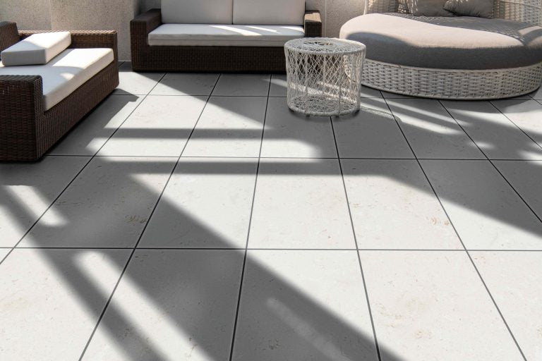 Mayra White Limestone Brushed Floor and Wall Tile-Large Format - Livfloors Collection