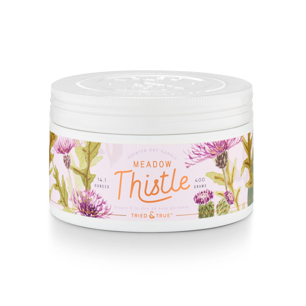Meadow Thistle 3 Wick Soy Candle in Tin