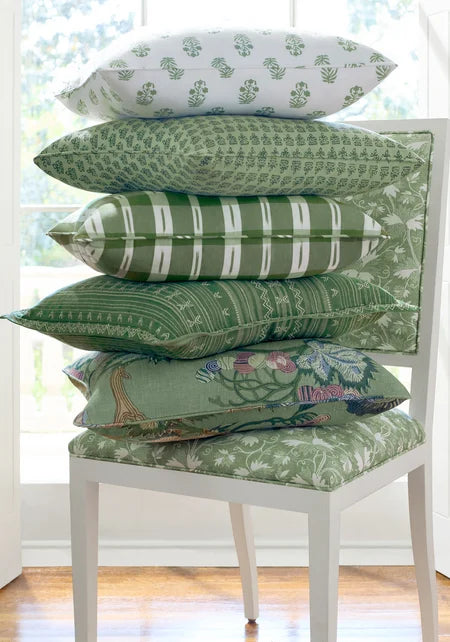 Mimi Pillow Cover in Green, Thibaut Pillows