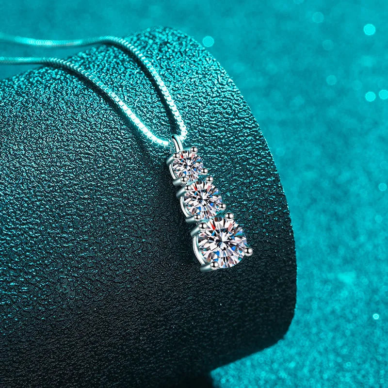 Moissanite 925 Sterling Silver Jewelry Set - Ring Earring Pendant Gift