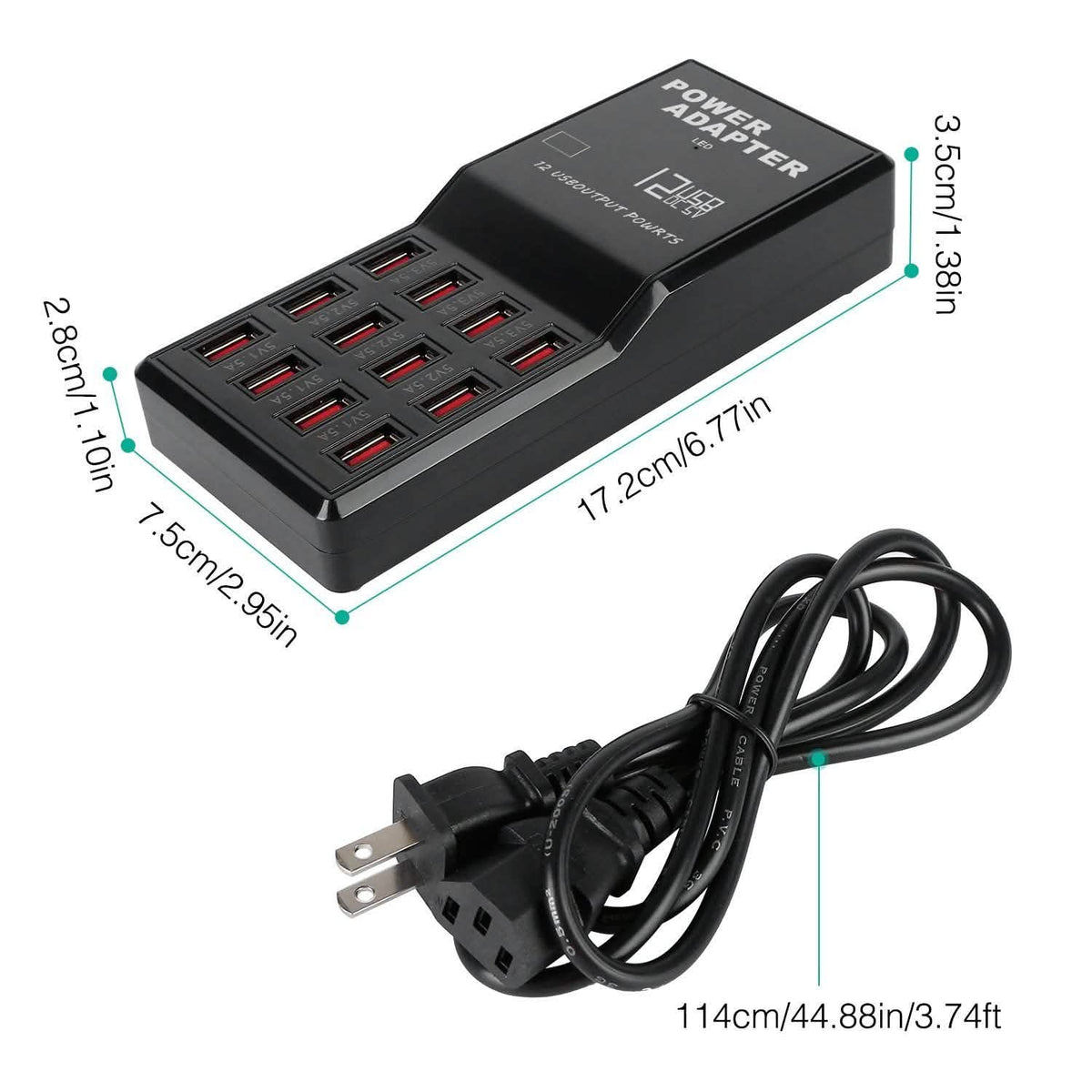 Multi 12 Port USB Charging Station Hub