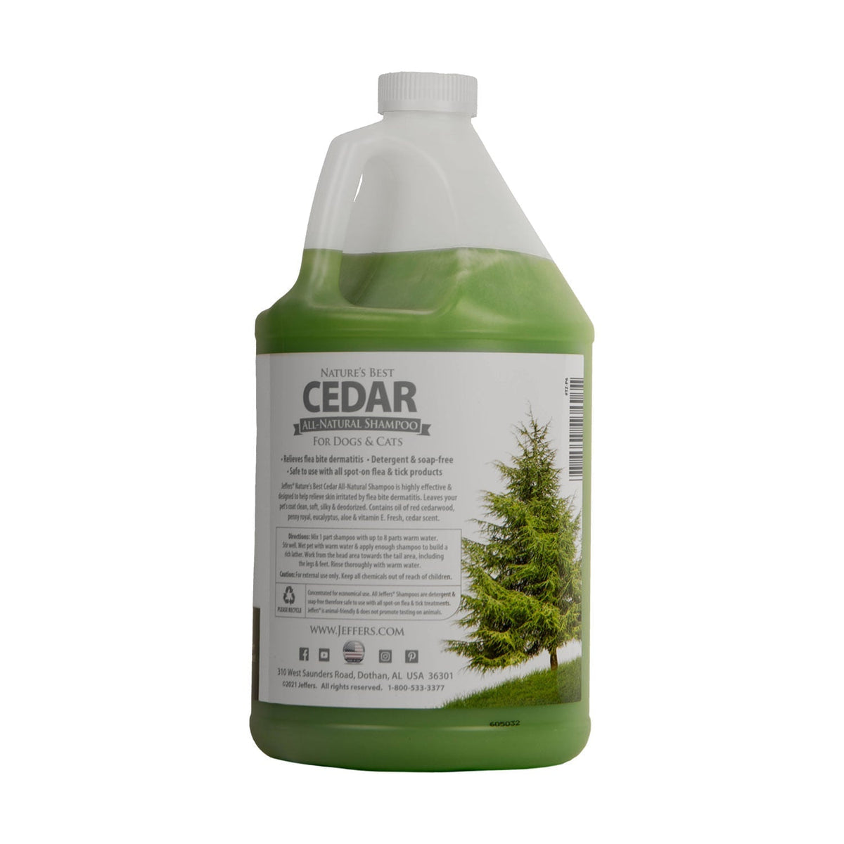 Jeffers Pet Nature's Best Cedar All-Natural Flea Bite Relief Shampoo for Dogs and Cats
