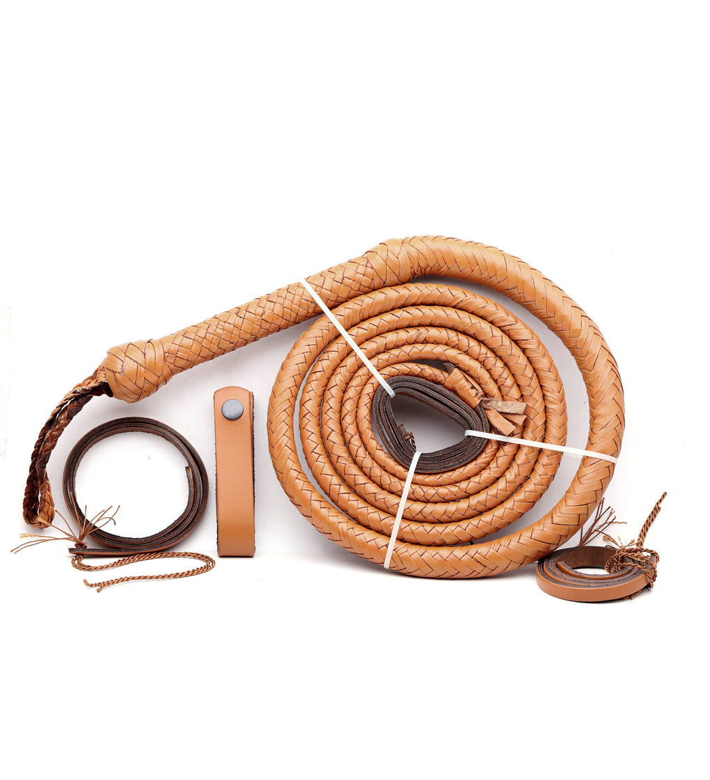 Tan Leather Bull Whip – 16 Plait