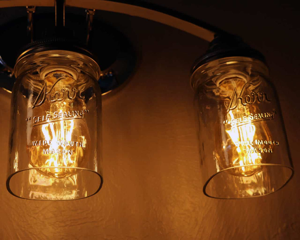 Hand-Cut Open Bottom Mason Jars for DIY Lighting, Pendants & Crafts