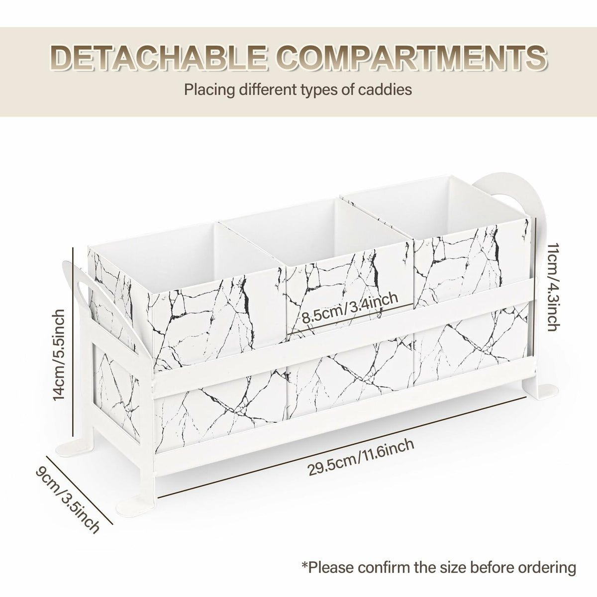YUBAMIN Silverware Caddy Utensil Holder 3 Compartments Countertop