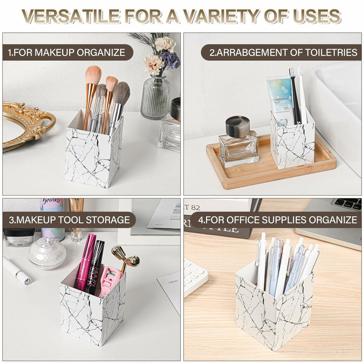 YUBAMIN Silverware Caddy Utensil Holder 3 Compartments Countertop