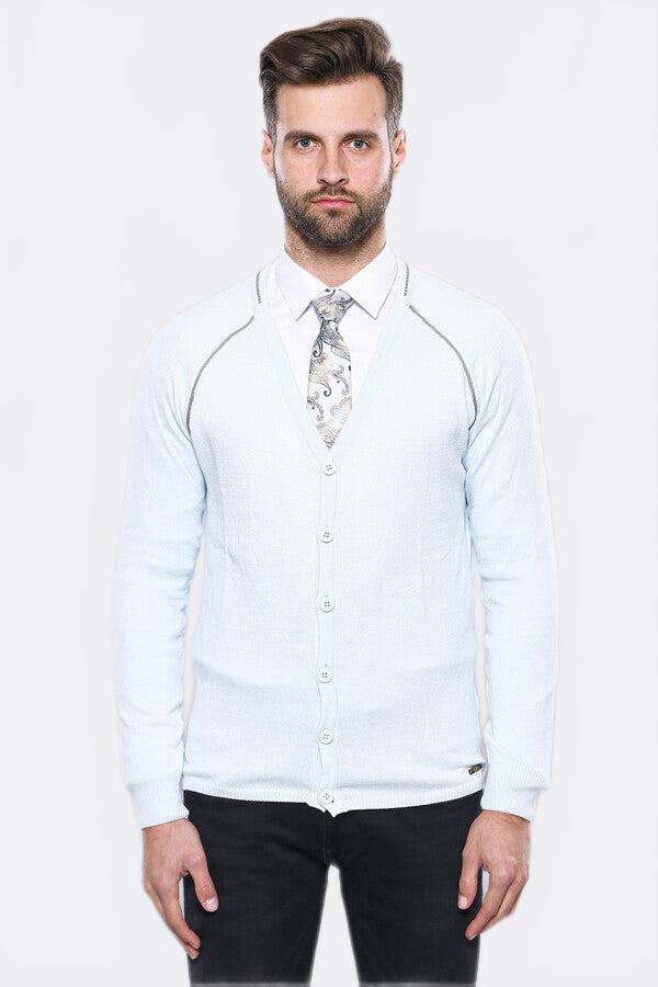 Blue Cotton Men Knitwear - Wessi