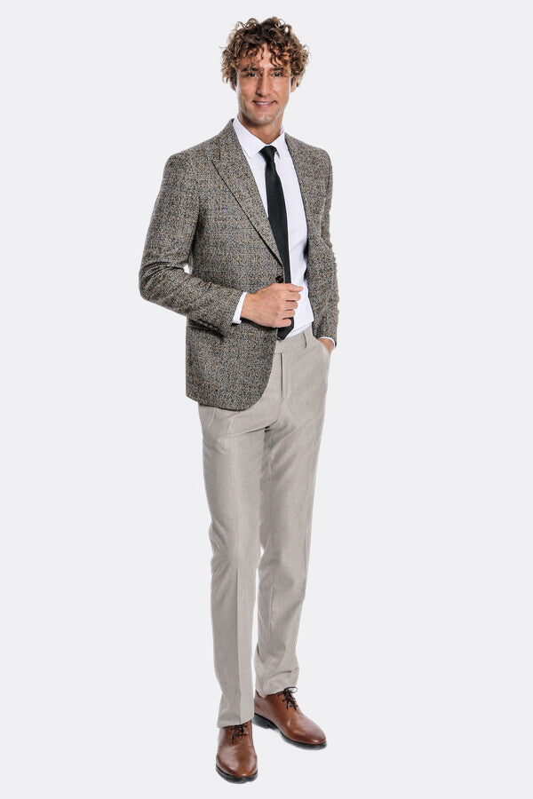 Checked Black Men Blazer - Wessi