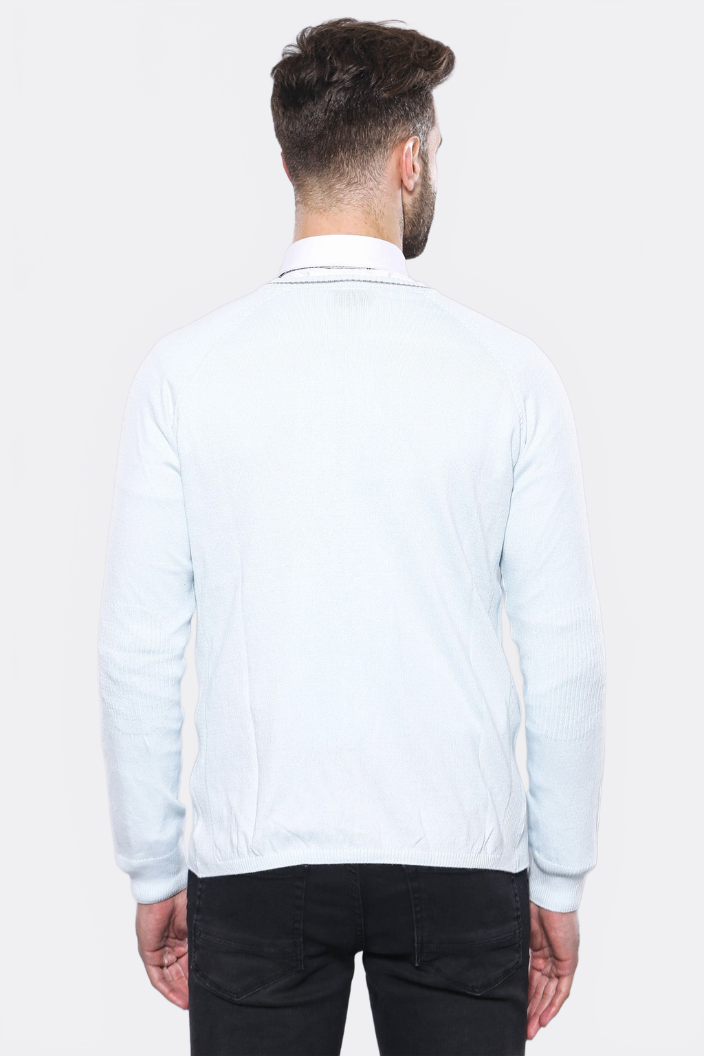 Blue Cotton Men Knitwear - Wessi