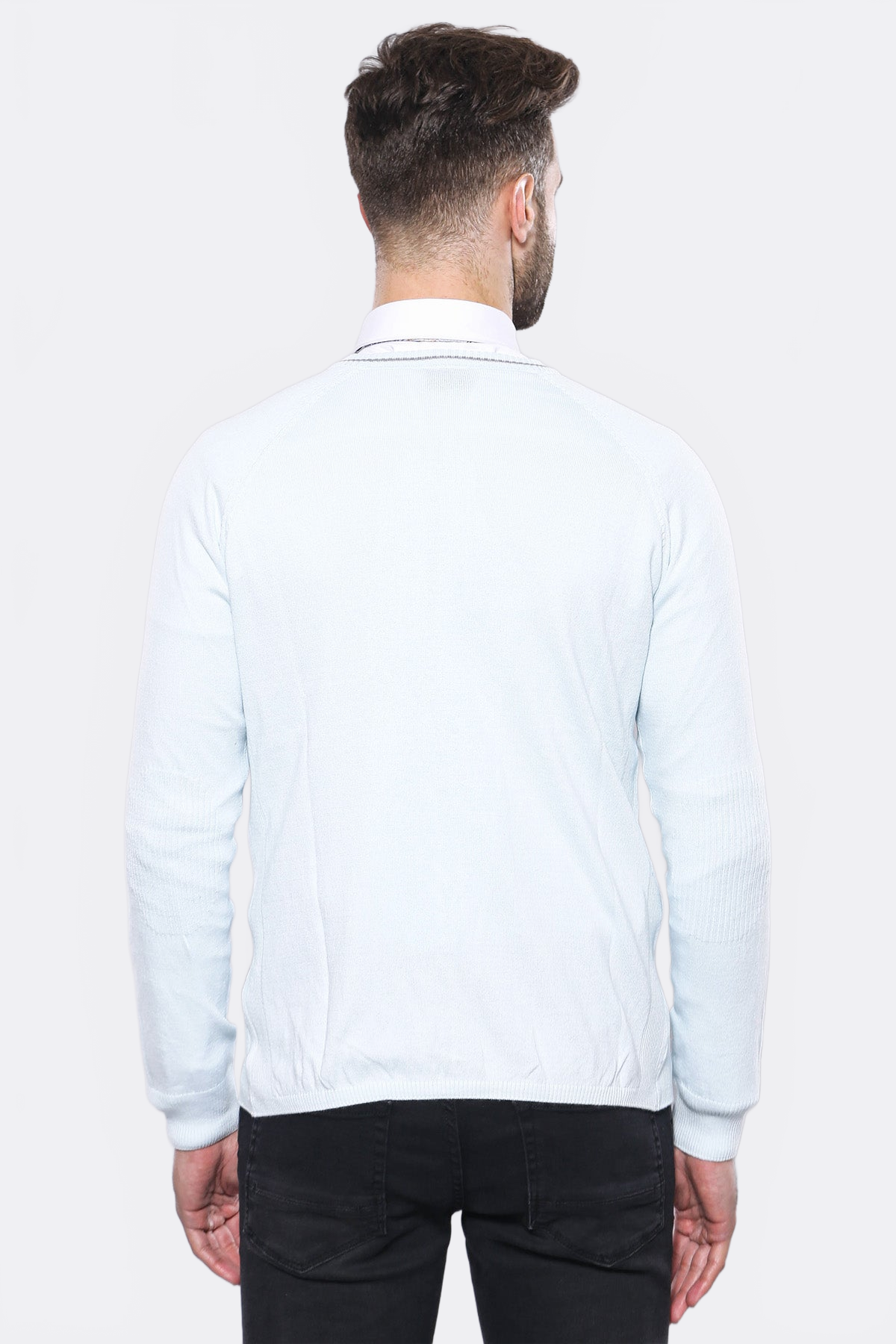 Blue Cotton Men Knitwear - Wessi