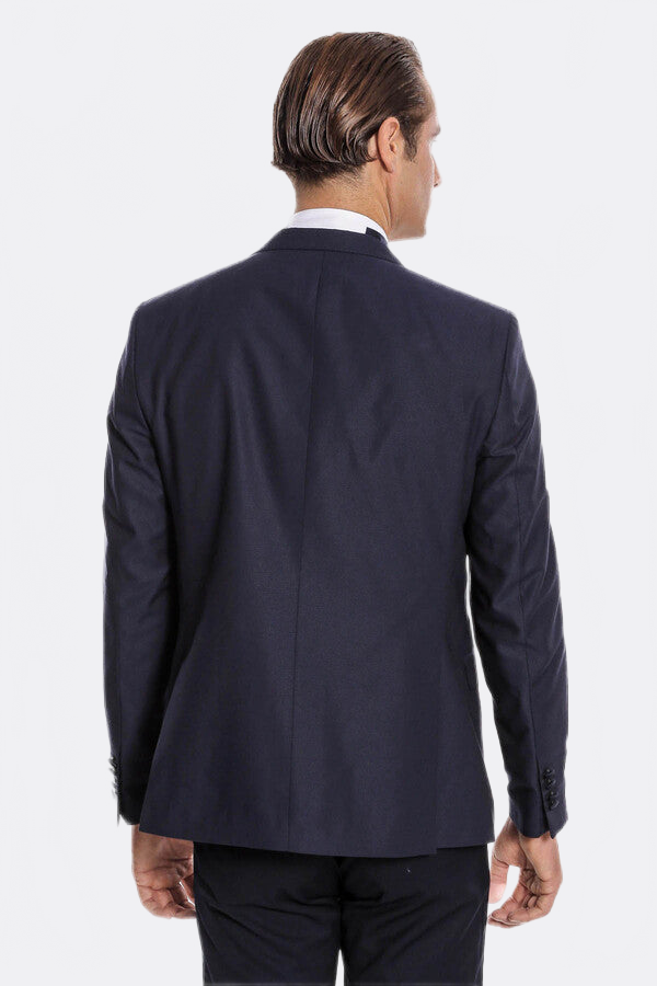 Navy Blue Vested Tuxedo - Wessi