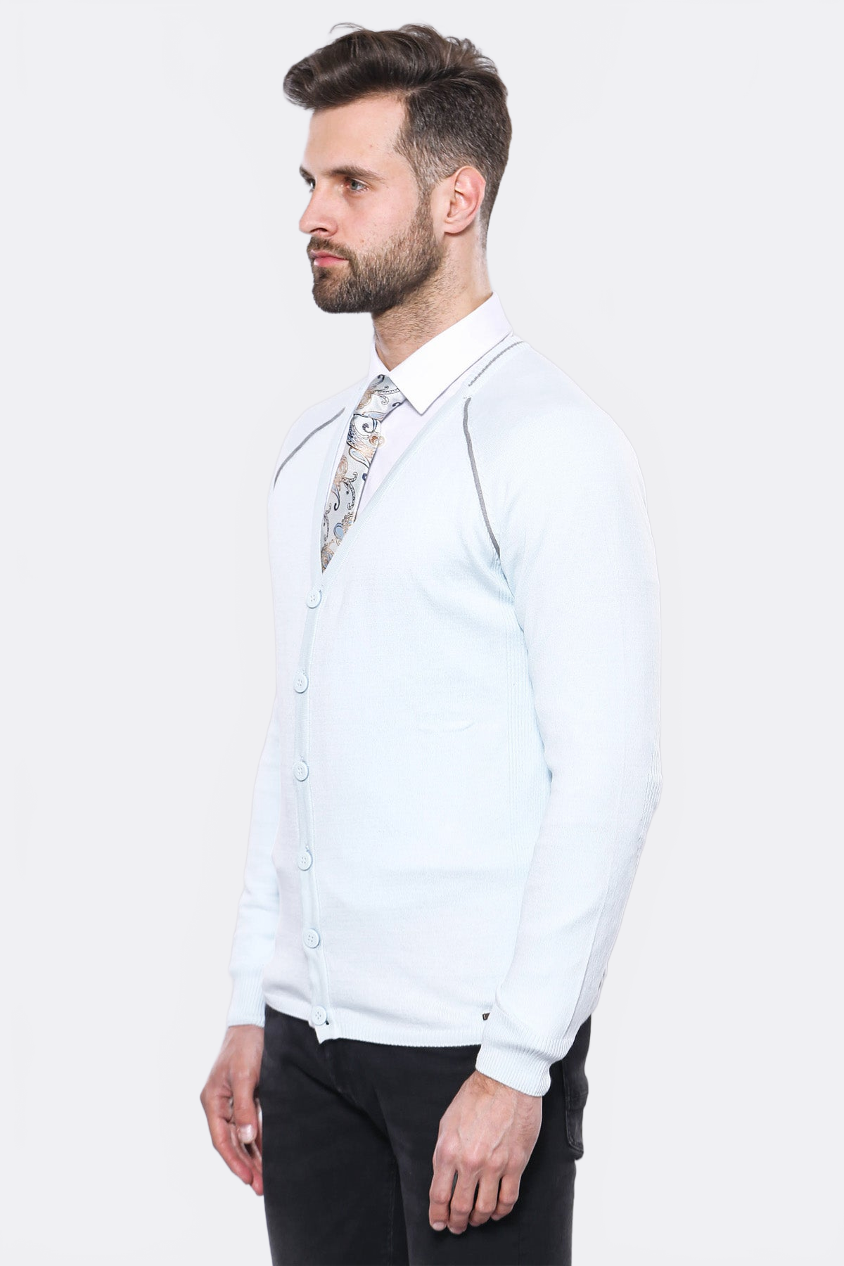 Blue Cotton Men Knitwear - Wessi