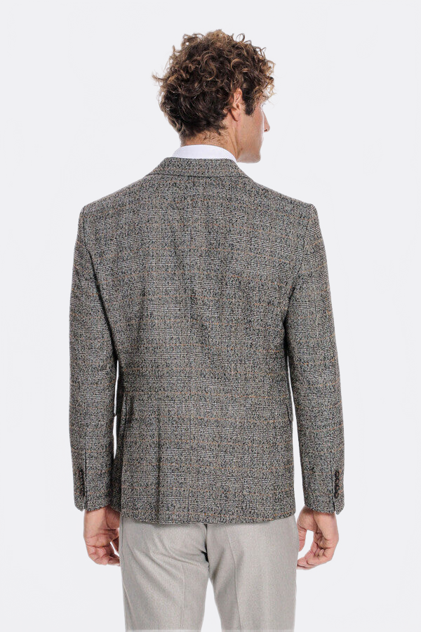 Checked Black Men Blazer - Wessi
