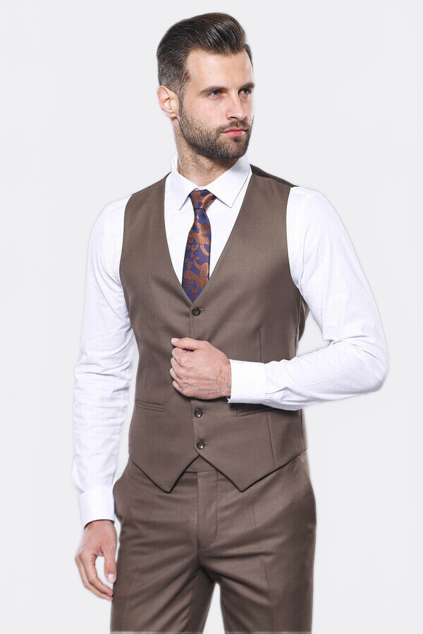 Brown Checked Suit - Wessi