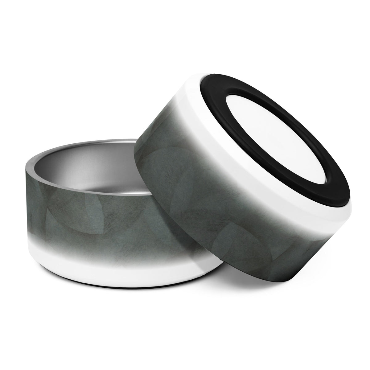 Sebastian & Clementine Gray Circles Pet Bowl