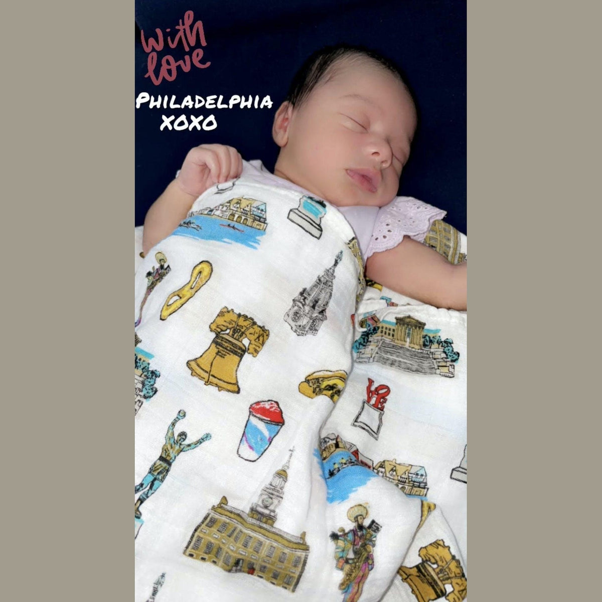 Philadelphia Newborn Water Ice Gift Bundle: Swaddle, Bib & Onesie