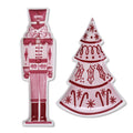 Pink & Red Nutcracker and Tree Ceramic Tidbit Plate