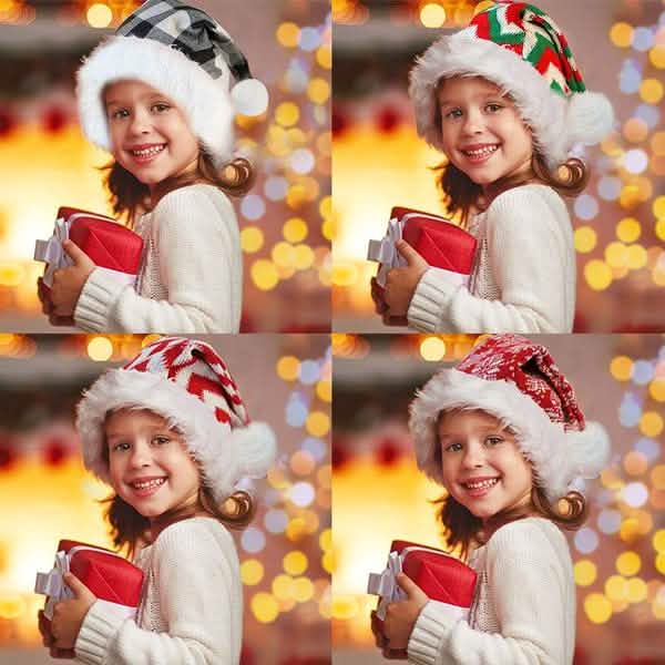 Plush Knitted Christmas Hat