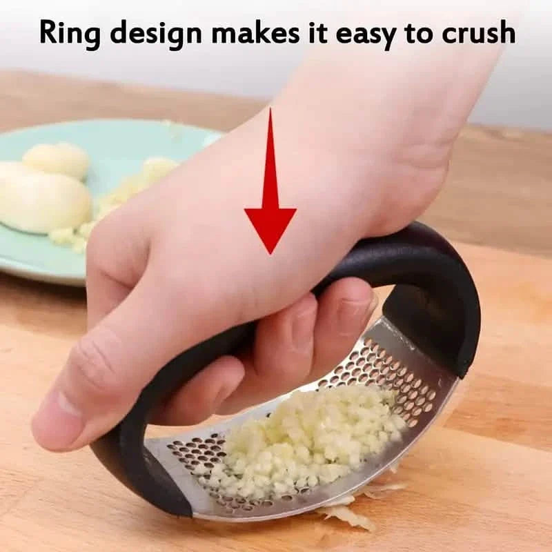 Premium Stainless Steel Garlic Rocker Press - Compact, Durable, and Rust-Resistant Kitchen Gadget