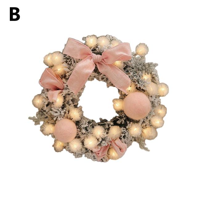Christmas Rattan Flower Wreath with Lights