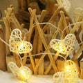 Warm White Rattan Ball, Heart & Moon LED String Lights