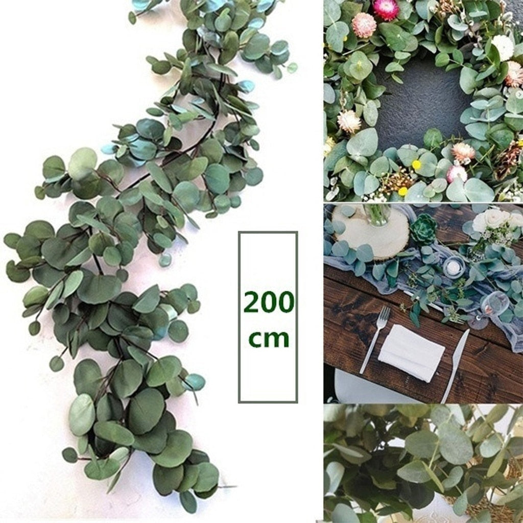 Artificial Green Eucalyptus Garland Leaves