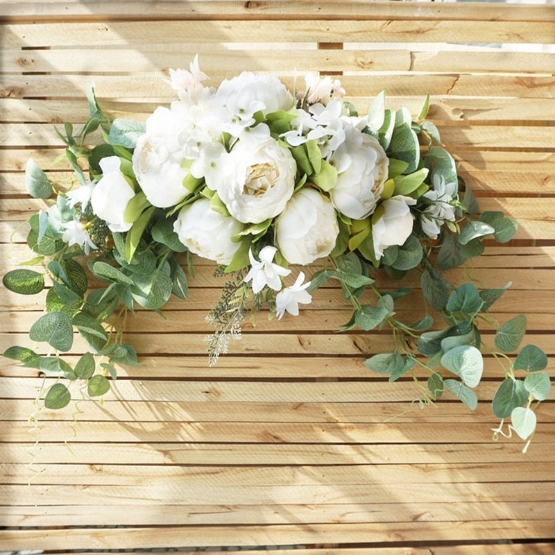 Artificial wreath door threshold flower DIY