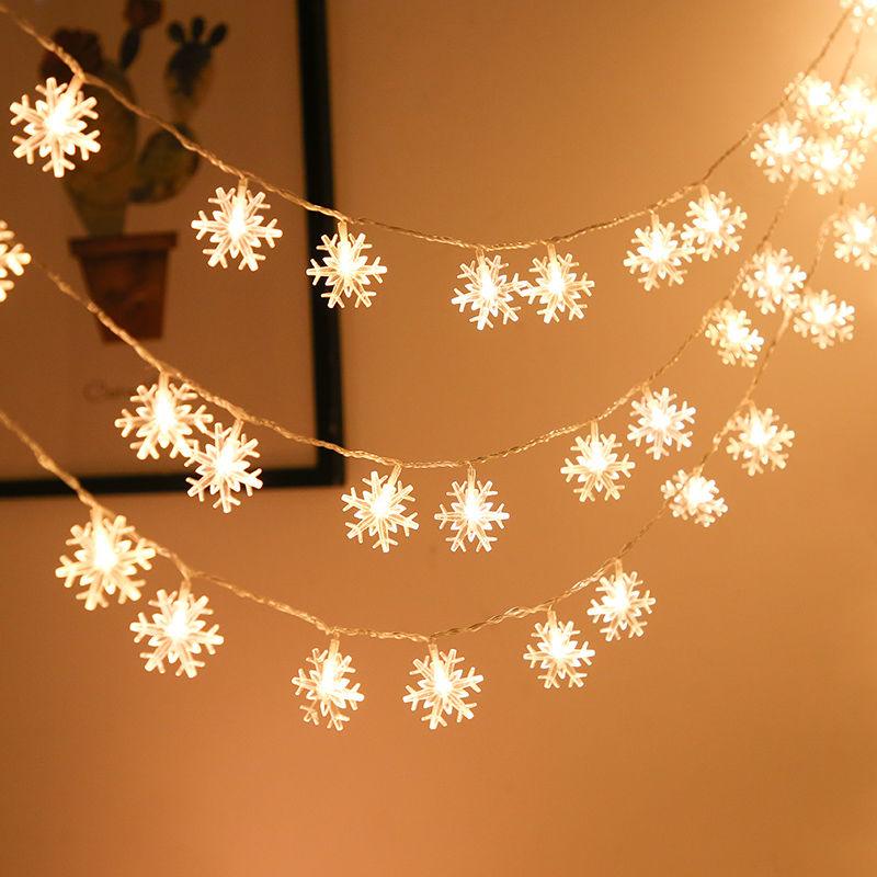 LED Snowflake String Lights, Mixed Power Options