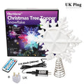 Christmas Tree Topper Lighted with White Snowflake Projector