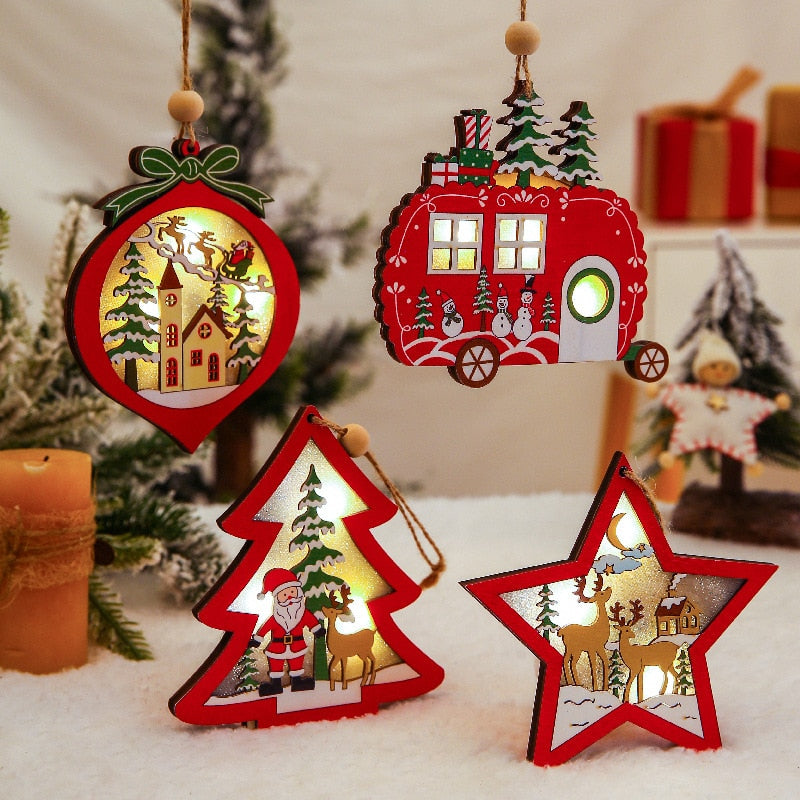 Christmas Ornaments Wooden Hanging Pendant