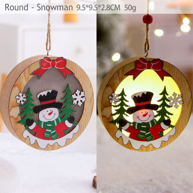 Christmas Ornaments Wooden Hanging Pendant