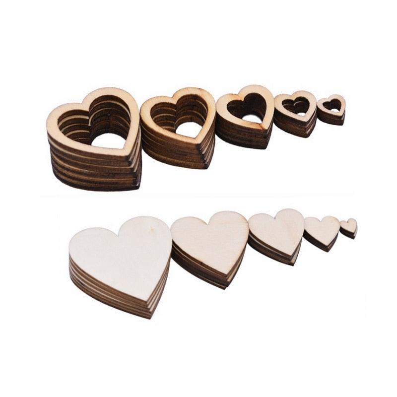 Wooden Heart Craft Cutouts & Confetti