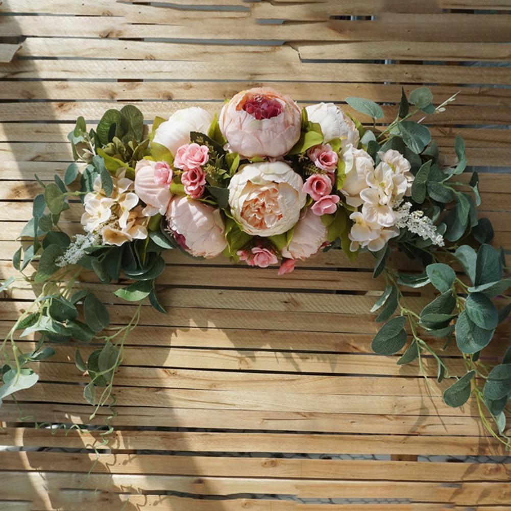 Artificial Floral Half Hoop Wreath