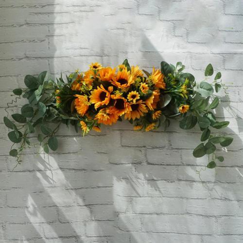 Artificial Floral Half Hoop Wreath