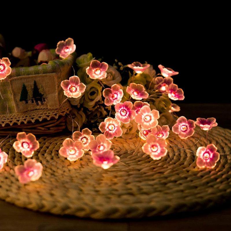Cherry Blossom LED String Lights, USB Powered, Warm White Glow