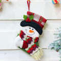 3D Doll Decor Christmas Stockings Set - Santa, Snowman, Reindeer, 3-Pack