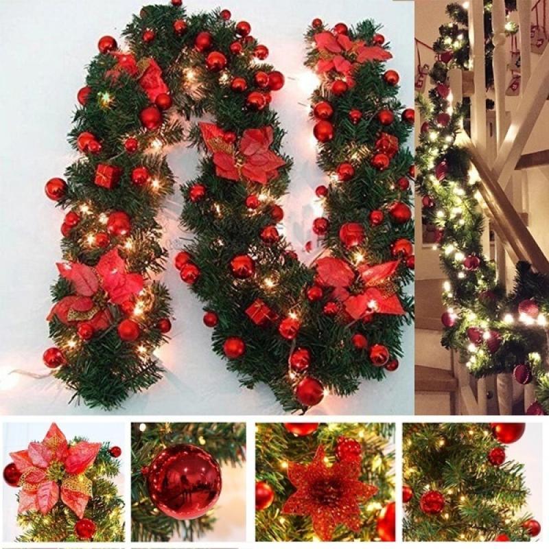 Pre-Lit Christmas Garland & Wreath Decorations