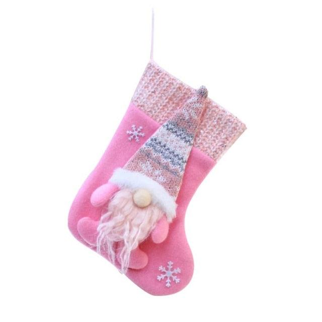 Pink Gnome Christmas Stocking