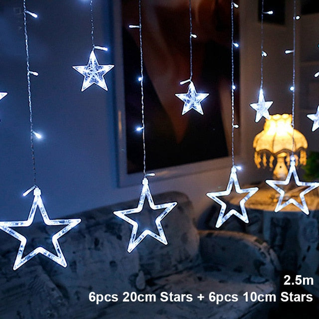 Elk Bell String Garland Curtain Light LED Christmas Decor