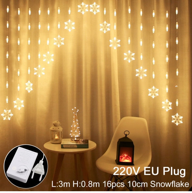 Elk Bell String Garland Curtain Light LED Christmas Decor