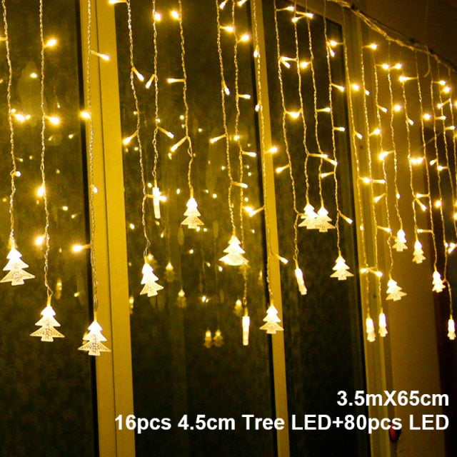 Elk Bell String Garland Curtain Light LED Christmas Decor